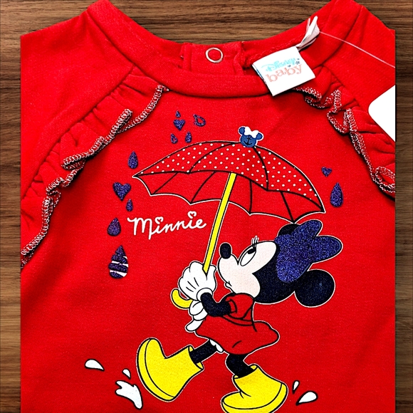 NWT Disney Minnie Mouse Sweater Dress Red & White Adorable Baby Dress 6-12M - Picture 5 of 5